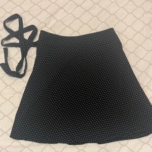 Brandy Melville Black and White Polka Dot A-Line Skirt